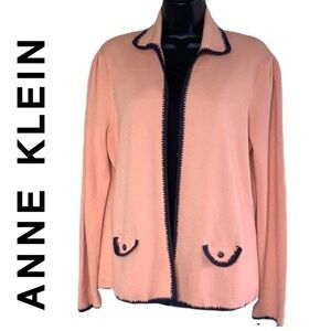 Anne Klein blush pink/orange knitted open cardigan/sweater